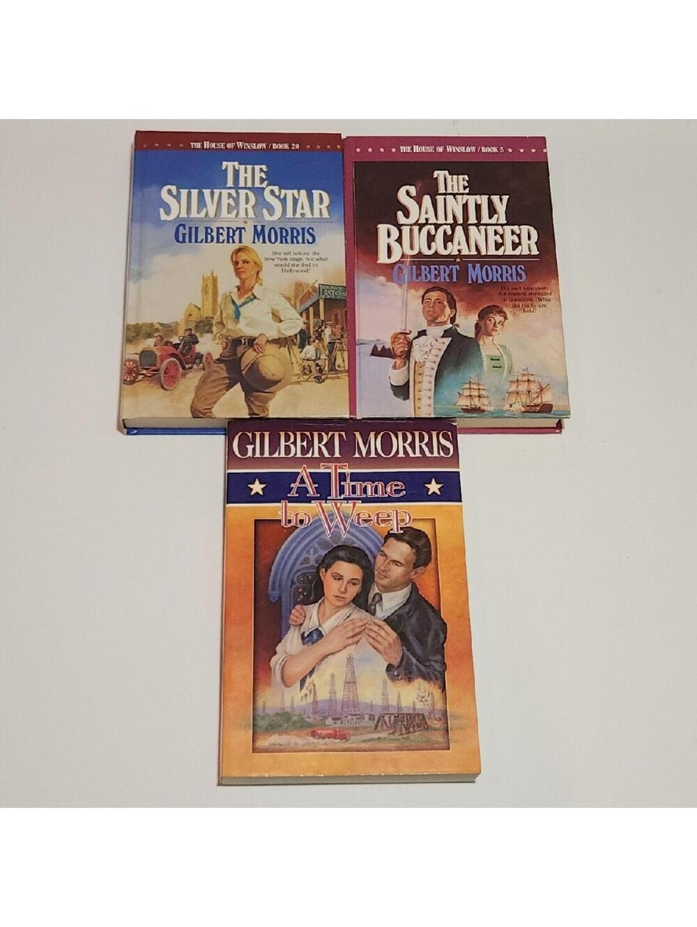 Gilbert Morris Book Lot The Silver Star Saintly Buccaneer A Time to Weep 3 Books